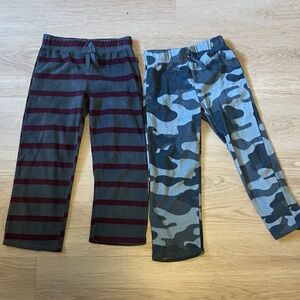 Eddie Bauer Kids' Burgundy Striped and Gray Camouflage Jogger Pajamas